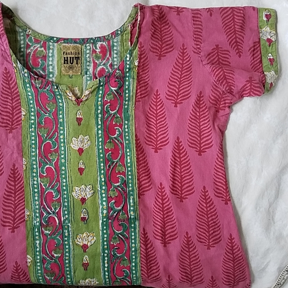 Fashion Hut Pink and Green Kurta - Picture 5 of 7